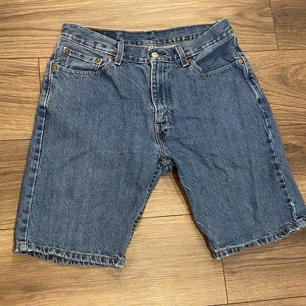 Levi's 505 Mens‎ 32 Dark Wash Denim Jorts Regular Fit 9